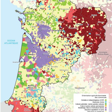 Atlas régional 2016 - Orientation agricole dominante des communes © Région Nouvelle-Aquitaine